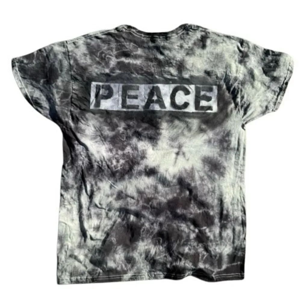 Tie-Dye Stenciled “Peace” Protest T-Shirt Unisex L
